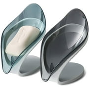 2 Pcs Soap Dish Leaf Shape Soap Dish with Drain Soap Tray for Bathroom Kitchen Keep Soap Bars Dry & Clean Easy Cleaning