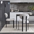 thumbnail image 4 of Set of 4 Modern Dining Room Chairs, Mid-Century Upholstered Boucle Kitchen Dining Chairs with Metal Legs (Beige), 4 of 12