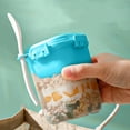 thumbnail image 2 of 1 Packs Portable Overnight Breakfast On the Go Cups, Take and Go Yogurt Cup with Sealed Topping Cereal Cup with spoon and fork, Overnight Oats or Oatmeal Container Jar 8.7x8.7x11.5cm, 2 of 5