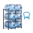 thumbnail image 1 of VEVOR 3 Tiers Water Jug Holder Double Row Water Bottle Rack for 6 Bottles Black, 1 of 9