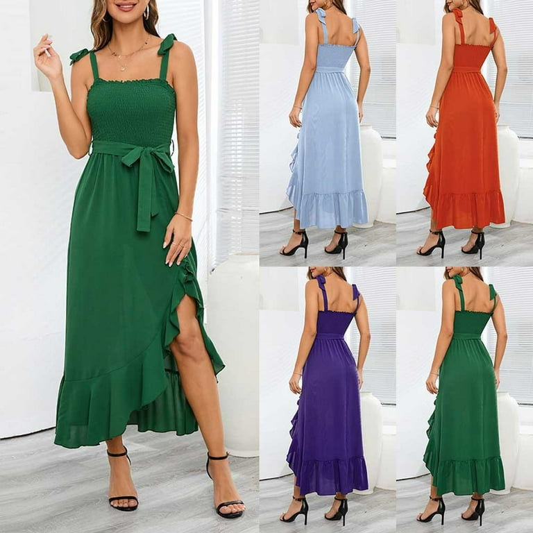 ALSLIAO Womens Sexy Lounge Slip Long Dress Elegant Sleeveless Backless  Ribbed Dresses Gray XL 