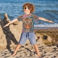 thumbnail image 5 of YAZAOO Summer T-shirt Sunscreen Stripes on Pink Pattern Swim Tops, 5 of 6