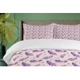 thumbnail image 4 of Ambesonne Watercolor Duvet Cover Sets, Feathers Paint Blots, 2-Queen, Indigo Mauve, 4 of 7