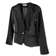 thumbnail image 2 of Chaqueta de Trabajo para Mujer Macarena Otoño Manga Larga Cuello Ondulado Negro, 2 of 8