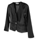 thumbnail image 2 of Mujer Chaqueta Infomal Casual Chaqueta de Manga Larga para Oficina de Oficina Elegante Negro, 2 of 9