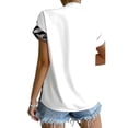 thumbnail image 3 of Gvmfive Women Casual Patchwork Short Sleeve Button Down Tops Shirts Blouse, 3 of 3