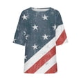 thumbnail image 4 of Fiudx Ofertas Flash Del Día Solo En Línea Blusa Holgada de Algodón Estampada con Manga 3/4 Informal a La Moda para Mujer, 4 of 5