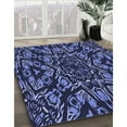 thumbnail image 3 of Ahgly Company Machine Washable Indoor Rectangle Transitional Night Blue Area Rugs, 6' x 9', 3 of 7