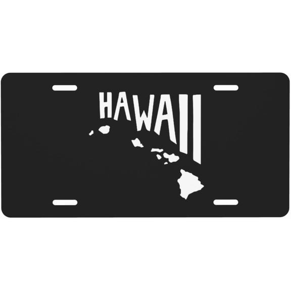 Hawaiian Islands License Plate 6" x 12" Aluminum Decorative Front License Plates Metal Car Plate Novelty Vanity Tag Cover with 4 Holes Car Decor Accessory
