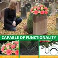 thumbnail image 4 of Artificial Cemetery Flower Saddles for Graves, Carnations Rose Flowers Saddle, Cemetery Memorial for Outdoor Tombstone Headstone Decorations (Purple), 4 of 6