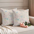 thumbnail image 2 of Colorful Flowers Outdoor Waterproof Pillow Covers, Polka Dots Spring Modern Retro Decorative Square Throw Pillowcase Sofa Cushion Sham for Patio/Couch/Chair, 20"x20" 2 Pack, 2 of 8