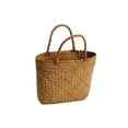 thumbnail image 3 of Cadancy Woven Basket with Handles Handmade Seagrass Storage Baskets Rattan Wicker Gift Bag for Picnic Beach Grocery Shopping Bathroom Bedroom Living Room Home Organization, 3 of 7