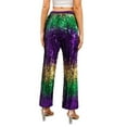 thumbnail image 5 of Olyvenn Mardi Gras Outfit for Women Sequin Trendy Mardi Gras Party Sexy Elastic Waist Glitter Dance Pants Holiday Outfit Purple 8-10, 5 of 9