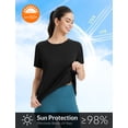 thumbnail image 4 of BALEAF Women's Short Sleeve Workout Tops Athletic Running Shirts Quick Dry T-Shirts Loose Fit Gym Yoga Tee UPF 50+ Black XL, 4 of 7