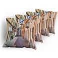 thumbnail image 5 of Ambesonne City Throw Pillow Cover 4 Pack, Alba Town Italy Street, 20", Multicolor, 5 of 7
