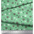 thumbnail image 3 of Soimoi Green Cotton Poplin Fabric Paw Dog Decor Fabric Printed Yard 56 Inch Wide, 3 of 3