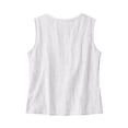 thumbnail image 4 of Cotton Linen Tank Tops for Women V Neck Loose Casual Sleeveless Summer Lightweight Blouses White XL, 4 of 4