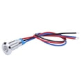 thumbnail image 3 of 4 Unidades LED Indicador de Luz de Señal de 2 Colores Ánodo Común Impermeable de Metal 8mm 220V (Rojo Azul), 3 of 8