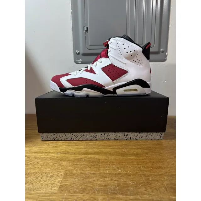 A i r-Jor-dan 6 Retro Carmine (2021) White Red CT8529-106 Men's Sizes 7-16