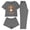 Dark Gray#1, variant on Jamicy Comfy Pajamas for Women 3pcs Home Casual Pajamas Short Sleeves Tops with Shorts Long Pants Set Pajamas Set