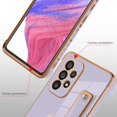 thumbnail image 2 of Compatible with Samsung Galaxy A53 5G Case Love Heart Plating Wristband Luxury Elegant Case Camera Protector Soft TPU Kickstand Protective Corner Back Cover Galaxy A53 5G Case -Purple, 2 of 11