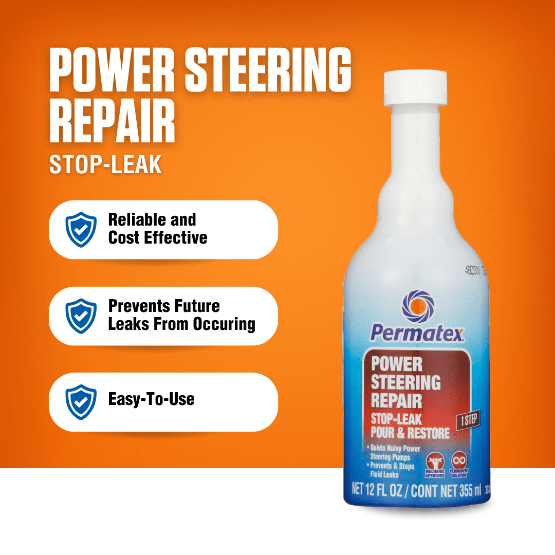 (12 pack) Permatex 30303 Power Steering - Stop Leak, Effectively Stops Power Steering System Leaks While Revitalizing Seals and O-Rings, 12 oz