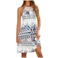 thumbnail image 2 of RYDCOT Summer Dresses for Women 2024 Casual Floral Hollow Out Halter Neck Sleeveless Sundresses for Beach Vacation Flash Deal White, 2 of 8