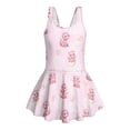thumbnail image 4 of Tutolipy Pink Dragon Pattern Swim Dress for Girls, Cross Shoulder Strap Design Sleeveless Bathing Suit for Beach Summer Size 3-4 Years, 4 of 8