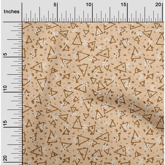 oneOone Cotton Jersey Pale Orange Fabric Texture & Triangle Geometric Sewing Fabric By The Yard Printed Diy Clothing Sewing Supplies 58 Inch Wide