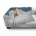 thumbnail image 3 of Animal Soft Flannel Fleece Throw Blanket, Romantic Couple Giraffes on Clouds Happy Lovers Valentines Art Style Display, Cozy Plush for Indoor and Outdoor Use, 60" x 80", White Blue, by Ambesonne, 3 of 6