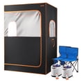 thumbnail image 1 of Tienda de sauna de vapor portátil VEVOR para 2 personas, con vaporizador y control remoto, color negro, 1 of 9