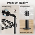 thumbnail image 6 of Timate L6 Corner Wall Mounted Closet System - Heavy Duty Industrial Pipe Garment Rack, Expandable Hanging Storage with Adjustable Shelves for Walk-in Closets, Bedroom & Wardrobe Organization,Black, 6 of 8