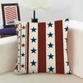 thumbnail image 5 of Striped Stars Linen Throw Pillow Covers,18 x 18 Inch 4th of July Patriotic Independence Memorial Day USA Flag Cushion Case for Sofa Couch,Patriotic Decor,American Summer Red White Blue Decorations, 5 of 6