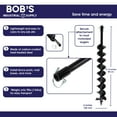 thumbnail image 4 of BISupply Auger Drill Bit - 6 x 30 Inch Steel Earth Digging Tool Drill Attachment, 4 of 7