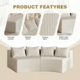 thumbnail image 6 of BUIORD 156" Curved Modular Sectional Sofa, Oversize Sponge Corduroy Modular Couch with 8 Pillows for Living Room, Beige, 4 Modules, 6 of 9