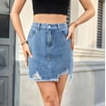 thumbnail image 4 of Zoeecloth Women's Short Jean Denim Skirt Casual Mini Short Denim Skirts Jean Skirt for Women S-XXL, 4 of 7