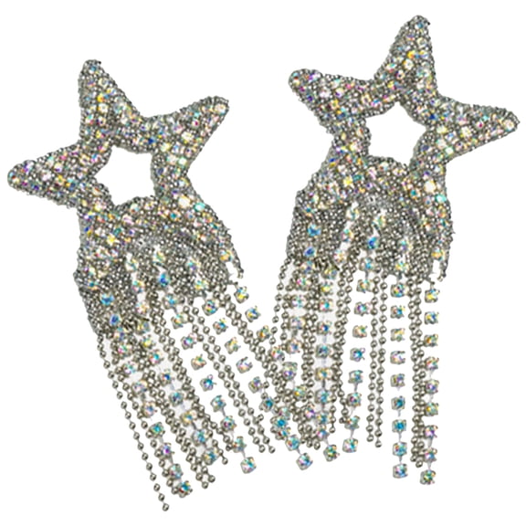 Raindrops 2 Pcs Patches Rhinestone Applicator Hotfix Decoration Clothes