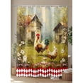 thumbnail image 4 of Fsddascl Farmhouse Rooster Shower Curtain Set - 72" x 78" Washable Bathtub Curtain with 12 Hooks, Vintage Rustic Plants Oil Painting Waterproof Fabric Stall Shower Curtains for Bathroom/Bathtub, 4 of 6