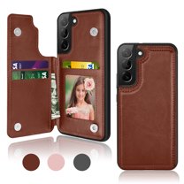 Takfox For Samsung Galaxy S22 Plus Wallet Case with Card Holder, PU Leather Credit Card Slots Slim Protective Folio Flip Case TPU Frame Bumper Magnetic Closure Cover,Brown