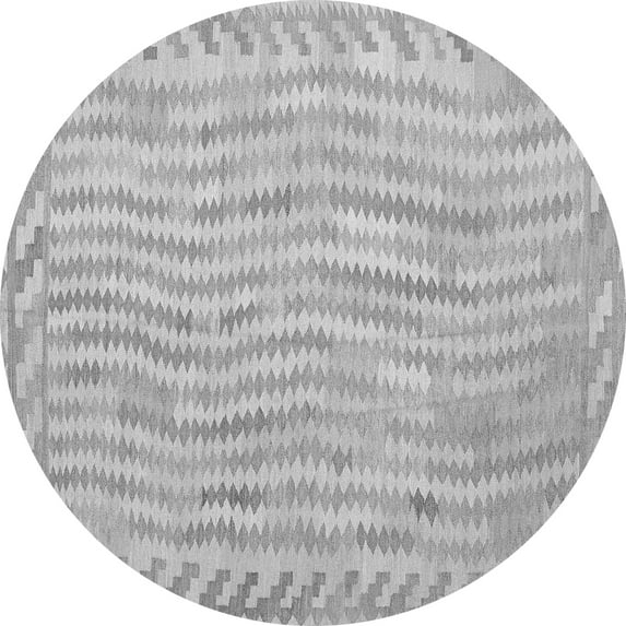 Ahgly Company Indoor Round Southwestern Gray Country Area Rugs, 7' Round