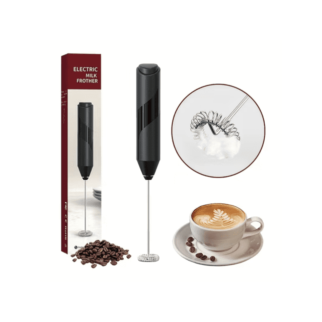 1pc Handheld Electric Milk Frother - Battery Operated Foam Maker for Coffee, Cappuccino, Latte, Frappe, Matcha, Hot Chocolate - Mini Drink Mixer