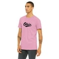 thumbnail image 2 of Daxton Adult Unisex Tshirt Ohio Script with Vertical on the Back, Pink Black, 3XL, 2 of 3