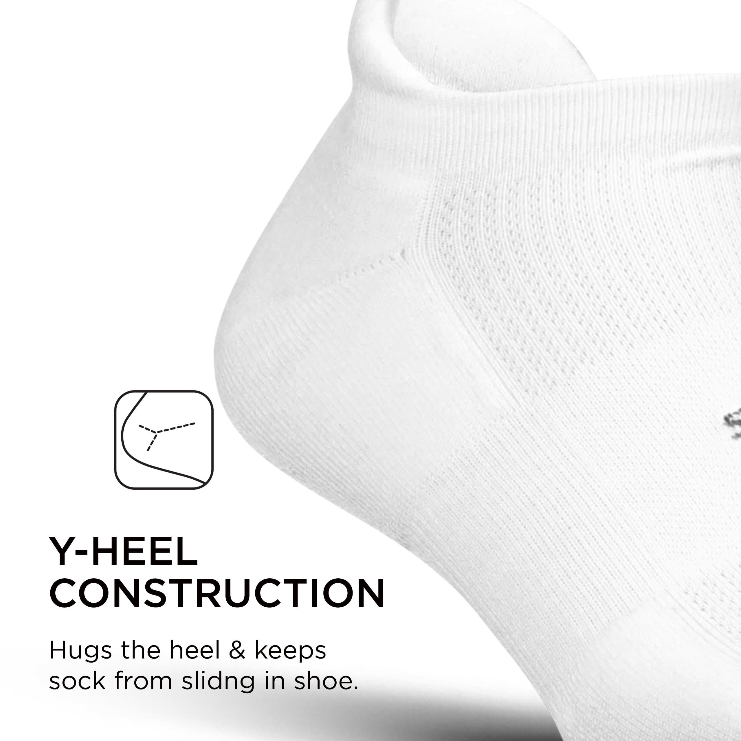 Feetures High Performance Max Cushion Ankle Sock - No Show Socks for Women & Men with Heel Tab - White, S - (3 Pair)