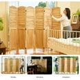 thumbnail image 6 of Room Dividers, 5.75Ft Individual Privacy Screens Foldable Wooden Louver & MDF Stable Wall Divider for Home Office Bedroom, 6 Panels (Natural), 6 of 7