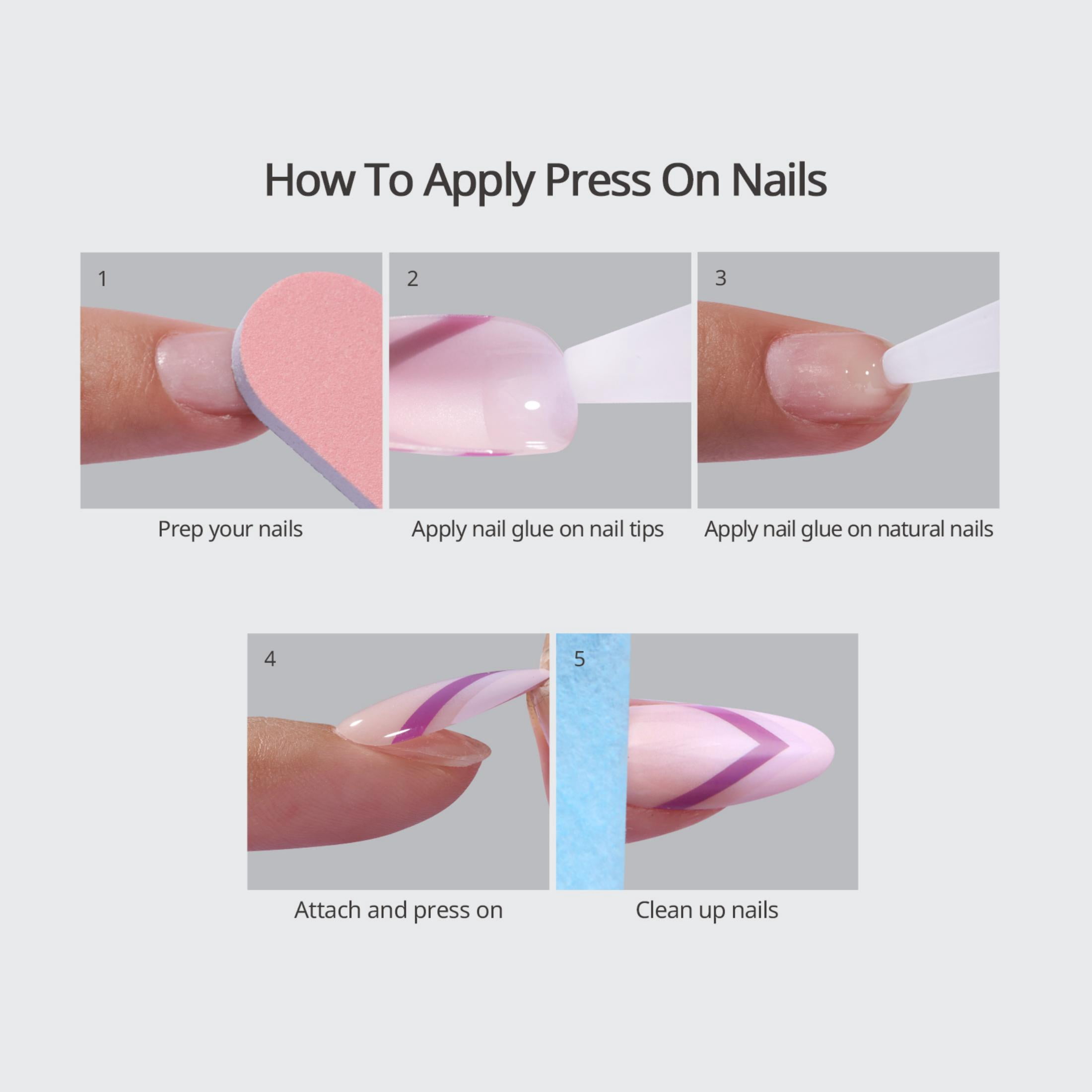 BTArtbox Press On Nails - Blue Holiday, Short Almond, 2-Week Wear, Easy-to-Apply, 32 Count All-in-One Kit