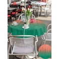 thumbnail image 5 of Outdoor Tablecloths with Umbrella Hole & Zipper, Red Green Ombre Round Tablecloths 60 Inch, Modern Art Gradient Orange Waterproof Table Cloth, Patio/Pool/Picnic Table Covers, 5 of 8
