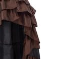 thumbnail image 5 of Aocisk Women's Halloween Lace Drawstring Patchwork Tiered Ruffle Skirt with Irregular Hem for Parties Brown XXXXL, 5 of 5