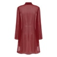 thumbnail image 2 of Zaldita Women's Chiffon Open Front Long Sleeve Sheer Bolero Shrugs Loose Casual Cardigan Burgundy 3XL, 2 of 7