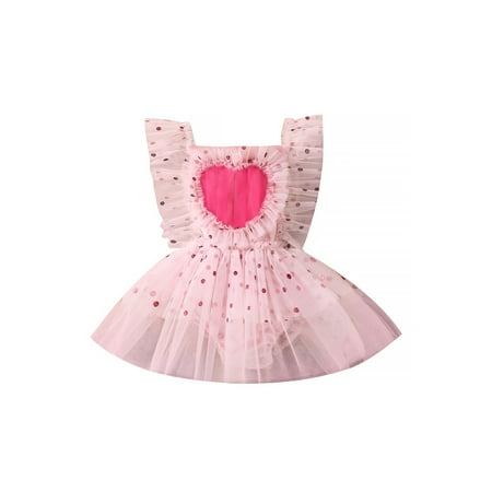 

Musuos Baby Girl Valentine s Day Lace Romper Tutu Dress Backless Jumpsuit Bodysuit