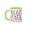 Green/White, variant on 3drose, Groovy Flower Retro 70s Print Design Cream Pink Green, 11oz Two-tone Green Mug